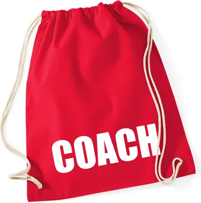 Produktbild von Huuraa Turnbeutel Coach Training 12 Liter Classic Red Baumwolle Rucksack Geschenkidee