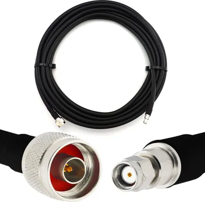 Produktbild von 30m RP-SMA Stecker auf N Stecker Koaxialkabel — Vollkupfer HF400 Flexibles Verlängerungskoax 50 Ohm (LMR400 UF UltraFlex Äquivalent) — für WiFi / Router / Antenne / WLAN / RF / Radio