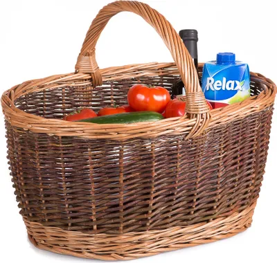 Produktbild von JIPRO® Einkaufskorb aus Weide Merce III. - Weidenkorb - B 47 x T 34 x H 25/35(cm)