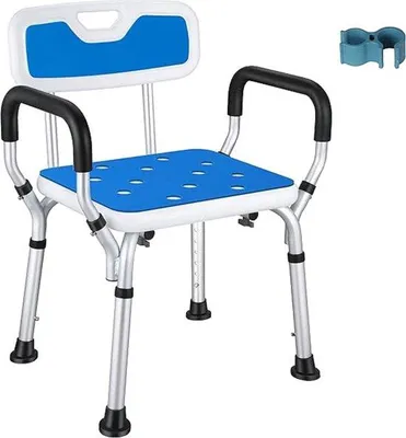 Produktbild von Famanu Duschstuhl höhenverstellbar - Aluminium, mit gepolstertem Sitz