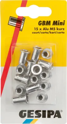 Zdjęcie produktu dla Nitonakrętki aluminiowe w mini opakowaniu M5 krótkie GESIPA