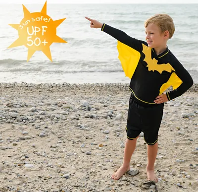 UV-Kleidung Super Bat Fledermaus 2-tlg. UPF 50+ UV Schutz Bademode für Kinder