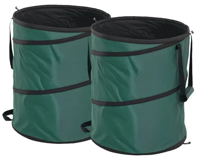 Produktbild von Gartensack 2x160L wasserdicht Gartenabfallsack mit Trageschlaufen Griffe, stabil robust Laubsack Grün