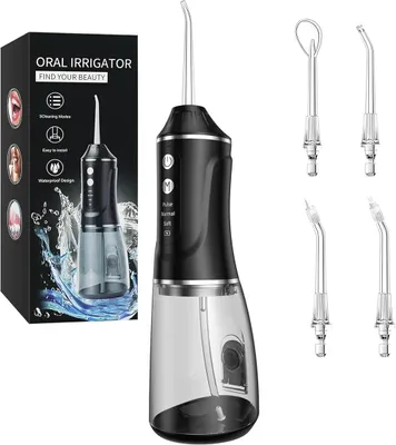 Produktbild von Munddusche Elektrisch 380ml Wassertank für Zähne & Zahnfleisch – IPX7 Wasserdicht, 3 Modi, Akku, Tragbar