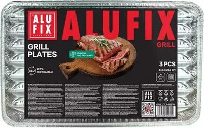 Obrázok produktu pre Grilovací podnos, 34,5 x 22,5 cm, obdĺžnikový, 3 ks, ALUFIX GRILL3UNINEW