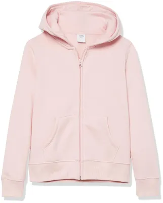 Productafbeelding van A. Essentials meisjes fleecehoodie met rits, licht paars, maat 8 jaar