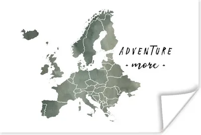 Produktbild von MuchoWow® Poster Karte Europa - Zitate - Aquarell 180x120 cm - Fotoplakat