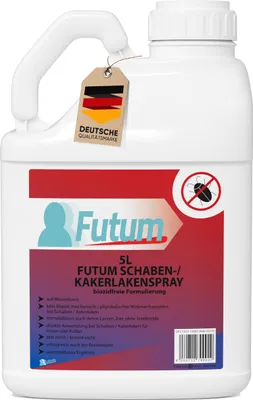 Produktbild von FUTUM 5 Liter Schabenspray | Biozidfreies Kakerlakenmittel | auf Wasserbasis gegen Kakerlaken, Schaben, Larven & Eier