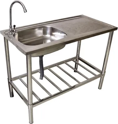 Produktbild von Waschtisch Waschbecken Edelstahl Tisch für Außen- und Gartenbereich