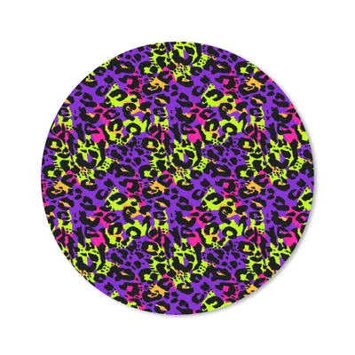 Produktbild von MuchoWow® Mauspad Mousepad Tiermuster - Neon - Lila - Gelb 30x30 cm - Mousepads - Maus Mat - Pad - Mausunterlage - Tischunterlage - Schreibtischmatten