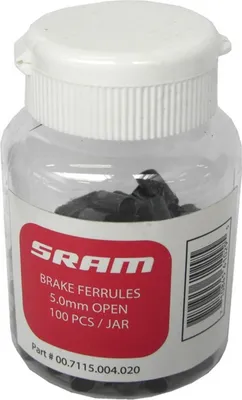 Productafbeelding van SRAM eindhuls, zwart, open, 5,0 mm, 100 stuks.