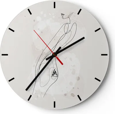 Produktbild von Wanduhr - Rund - Glasuhr - Minimalismus Körper Frauen - 40x40cm - Schleichendes Uhrwerk - Lautlos - zum Aufhängen bereit - Dekoration Modern - Wanddekoration aus Glas - C3AR40x40-4831