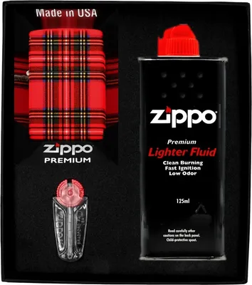 Produktbild von ZIPPO Feuerzeug-Set RED PLAID DESIGN Geschenk No1