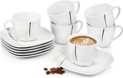 Produktbild von SÄNGER Kaffeeservice Bilgola Black Lines 12 teilig für 6 Personen