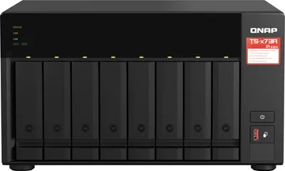 Image de QNAP TS-873A NAS Tour Ryzen Embedded V1500B 8 GB DDR4 0 TB QNAP Turbo System Noir
