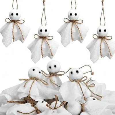 Zdjęcie produktu dla Dekoracje na Halloween: 9 sztuk pluszowych duchów