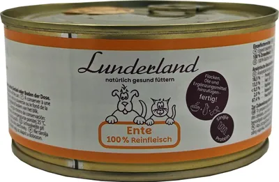 Produktbild von Lunderland Reinfleisch Ente 300g 100 % Entenfleisch für Hunde und Katzen