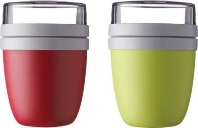 Produktbild von Mepal Lunchpot Ellipse 2-er Set Lunchbox (Nordic Red und Lemon)