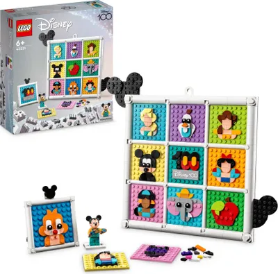 Produktbild von LEGO 43221 | Disney 100 Jahre Disney Zeichentrickikonen, Bastelset und DIY Set als Wandkunst und Schlafzimmer Accessoires, mit Mickey Maus und Co.