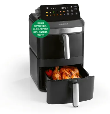 Image de GOURMETmaxx FryUp XL Friteuse à air chaud - 12 L double chambre, 360° air chaud & chaleur supérieure
