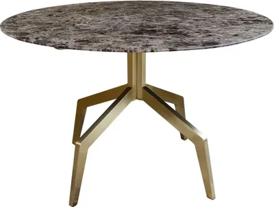 Produktbild von Casa Padrino Luxus Esstisch Gold / Schwarz 120 x H. 76 cm - Esszimmermöbel