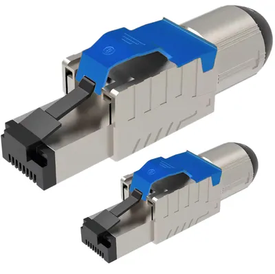 Produktbild von Netzwerkstecker Cat8 Cat8.1 RJ45 Stecker 2x Steckverbinder werkzeuglos geschirmt
