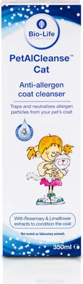 A product box for a cat coat cleanser.