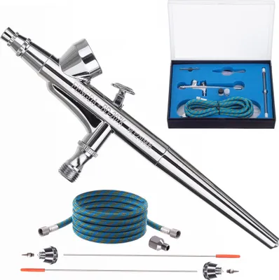 Immagine prodotto di Set di ugelli per aerografo con ugelli 0,2 mm, 0,3 mm, 0,5 mm e tubo Fengda BD-207K