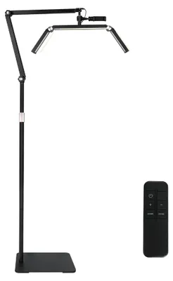 Zdjęcie produktu dla Lampa stojąca, obrotowa głowica, regulowana jasność, kolor czarny