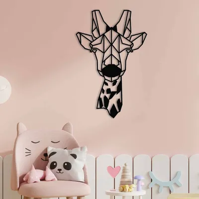 Produktbild von Wallity, Gıraffe- ENZ1148, Schwarz, Sonstige Wohndekorationen, 33 x 50 cm, 100% Metall (Dicke: 1