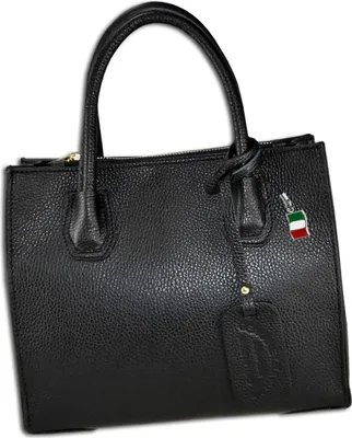 Produktbild von Florence Damen Handtasche, Schultertasche Leder Tasche schwarz OTM110S