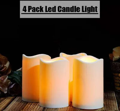 Obrázek produktu pro 4 ks nehořlavých LED svíček s časovačem pro vnitřní i venkovní použití, LED čajové svíčky z plastu, výška 11,5 cm