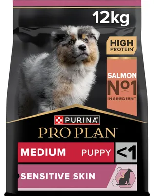 Produktbild von Purina Pro Plan Medium Puppy Sensitive Skin, Adult, Groß (26-44 kg), Lachs, 12 kg