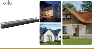 Obrázok produktu pre VILO lišta J-TRIM SV-15 – ukončovacia lišta pre plastové panely – PVC – 3,05 m – grafitová – 1 ks