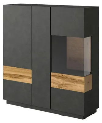 Produktbild von Sideboard Silke Highboard 130x40x139cm anthrazit matera Eiche Wotan