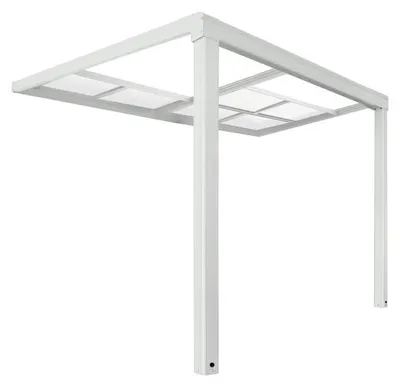 Produktbild von HOME DELUXE - Terrassenüberdachung SOLIS DELUXE - Weiß, 290 x 295 x 233 / 272 cm - inkl. Schiebedachfunktion - inkl. Hohlkammerplatten, Montagematererial I Pergola Überdachung Terrassendach