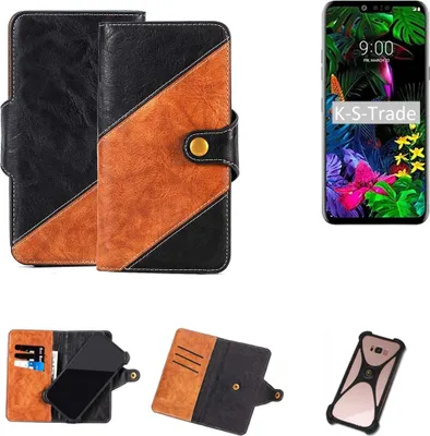 Produktbild von K-S-Trade Handyhülle Schutzhülle Bookstyle Case Wallet-Case kompatibel mit LG Electronics V50 ThinQ 5G Handy Cover Bumper Klapphülle schwarz