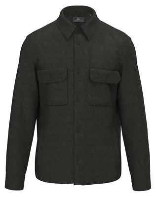 Produktbild von Fynch-Hatton Herringbone Linen Overshirt dark khaki XL