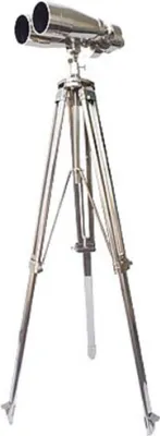 Produktbild von Casa Padrino Luxus Doppelteleskop Silber 78 x 78 x H. 180 cm - Messing Teleskop mit Dreibein Stativ - Luxus Kollektion