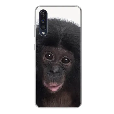 Produktbild von MuchoWow® Handyhülle Schutzhülle Hülle für Samsung Galaxy A50 Affe - Schimpanse - Porträt - Kinder - Jungen - Mädchen Silikon Softcase Handy Hülle - Mobiltelefonhülle