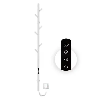 Produktbild von OIHPAW Elektrischer Badheizkörper 153x32cm mit Handtuchtrockner, 6 Haken, IPX5 wasserdicht, Timer & Thermostat 30-70°C, Weiß
