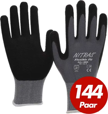 Produktbild von 144 Paar NITRAS Flexible Fit Allroundhandschuhe 8800 - hohe Abriebfestigkeit, sehr guter Grip Größe:11
