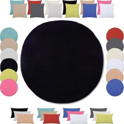 Produktbild von Kissenhülle (Serie Ellen) Ø 50cm Zierkissenhülle Dekokissenhülle Dekokissen, Farbe: Schwarz