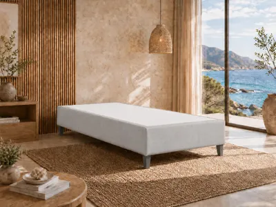 Produktbild von 4myBaby GmbH bettgestell 90 x 200 mit Holzlatten| bedframe Hotelbett ohne Matratze | bettgestelle mit lattenrost Leicht zu reinigen und langlebig, KI-generiertes Bild