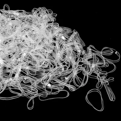 Immagine prodotto di 300 mini elastici trasparenti per capelli elasticizzati per le trecce delle donne e le acconciature da sposa delle ragazze