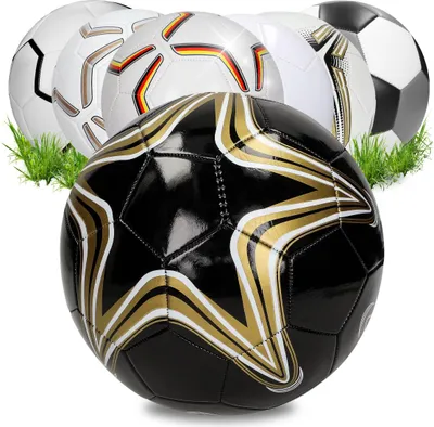 Produktbild von Fußball 'Goal' - Ball für Kinder & Erwachsene - Größe 5 perfekt zum Tore schießen - Sportball für Indoor & Outdoor - schwarz/gold