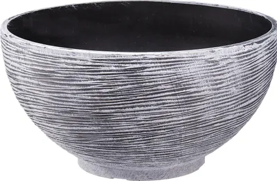 Produktbild von Runde Dekoschale Pflanzschale Grau Schwarz Kunststoff Ø35cm H18cm für Tischdeko & Balkon