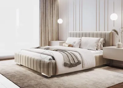 Produktbild von Bett Imperia 160x200 cm, Polsterbett mit Metallrahmen, Bettgestell mit Bettkasten, Riviera-Stoff, Beige
