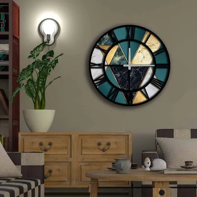 Produktbild von Opviq, 5050MS-073, Wanduhren, Mehrfarbig, MDF, 50 x 50 cm