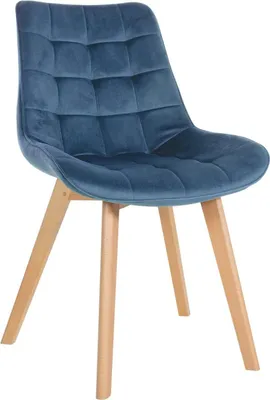 Immagine prodotto di Sedia da pranzo in velluto - sedia comoda - stile scandinavo | colore: blu